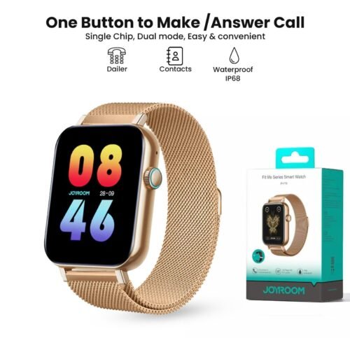 Joyroom-Ft5 Pro Fit-Life Series Smart Watch (Answer/Make Call)- WITH SMART-TIME PRO APP Roze Gold